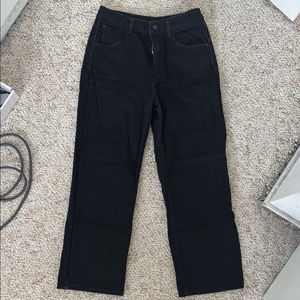 Black Straight-Leg Jeans